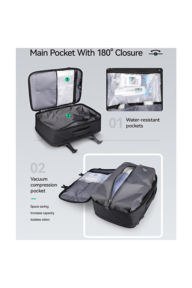 Vacuum Compression Travel Backpack with Air Pump – Save 70% SpaceText block