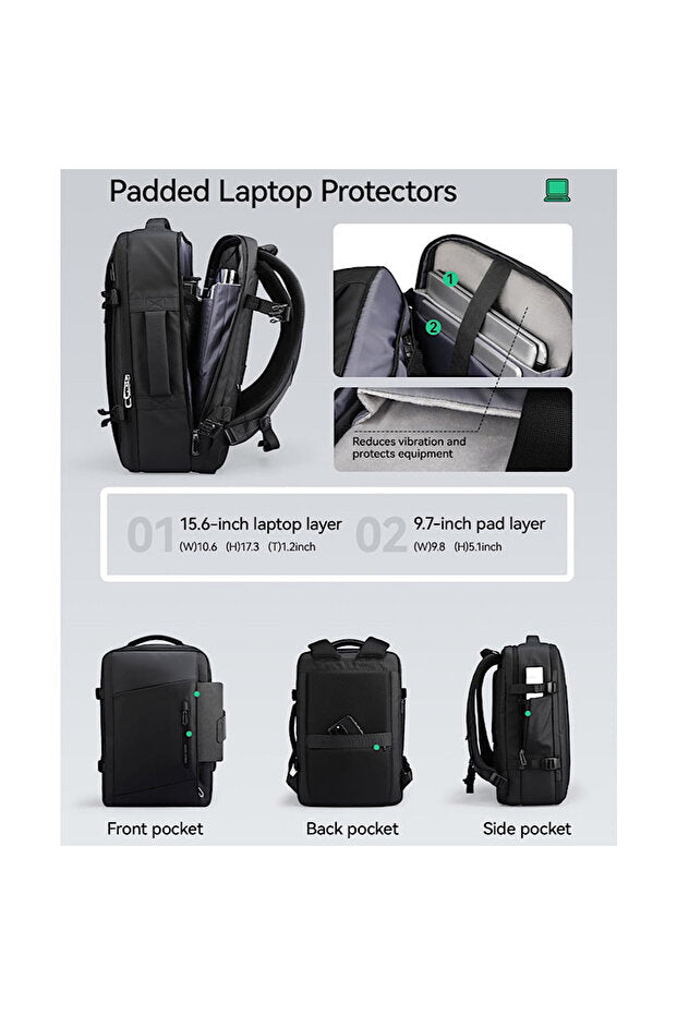 Vacuum Compression Travel Backpack with Air Pump – Save 70% SpaceText block