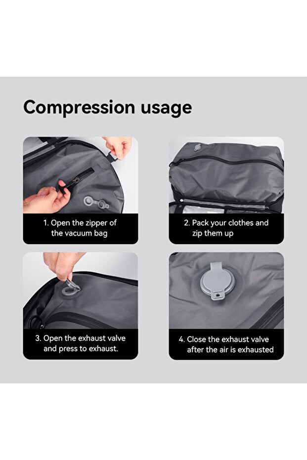 Vacuum Compression Travel Backpack with Air Pump – Save 70% SpaceText block